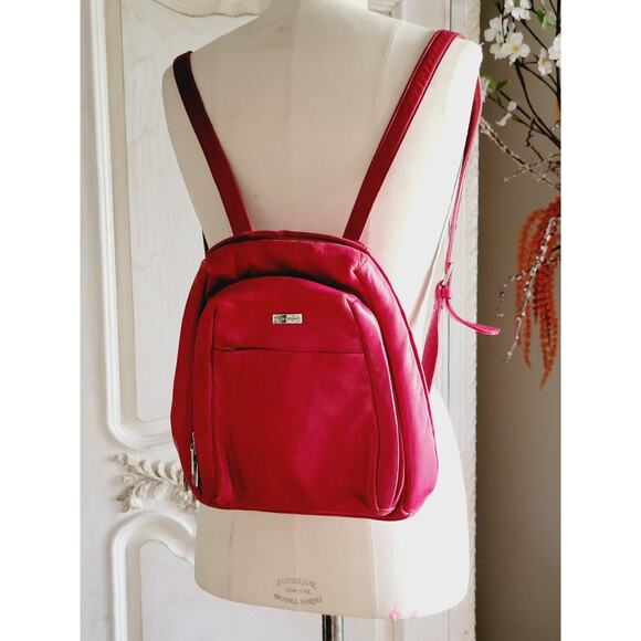 Vimtage Red Pelle Studio Genuine Leather Backpack Purse w/ Built in Wallet - Picture 1 of 12